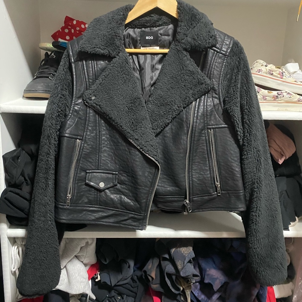 Urban outfitter faux leather jacket